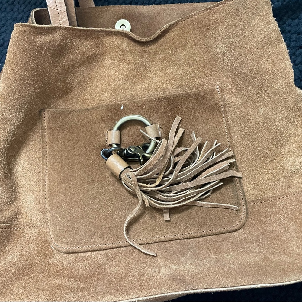 Suede tan purse